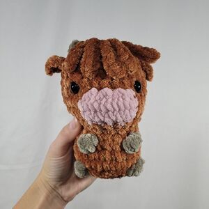 Handmade Crochet Cow Plushie | Highland Cow | Stuffed Animal | Farm